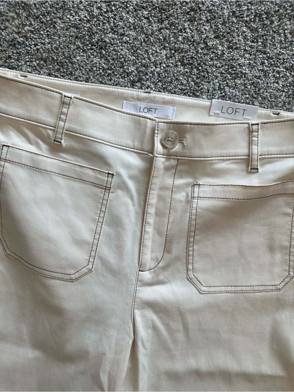✨ LOFT NWT Neutral Wide-Leg Trousers in Ivory Women’s Size 6 ✨ - Picture 4 of 4